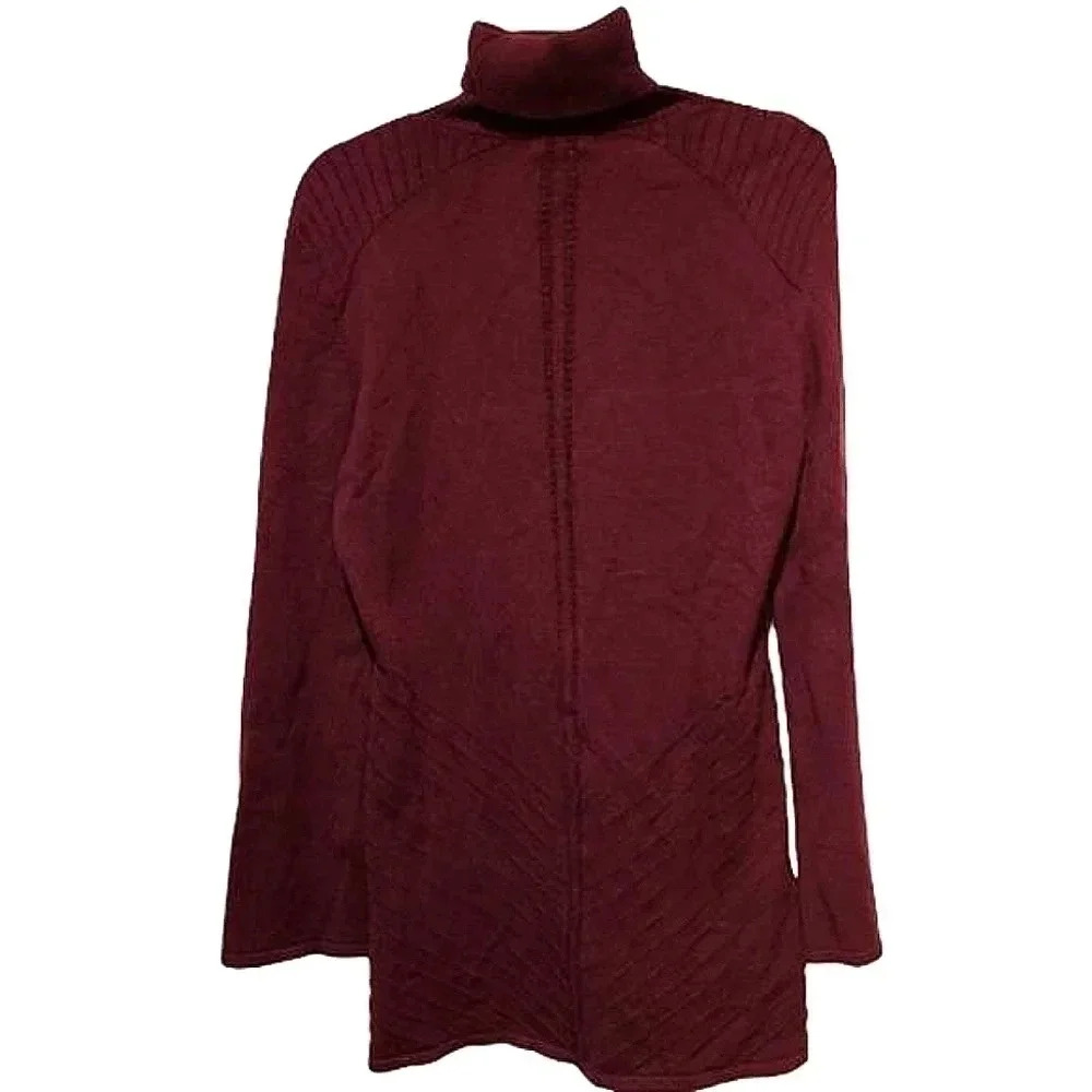 Katherine Barclay Montréal Textured Maroon Sweater Tunic Dress | M